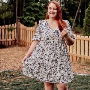 Pink Blush leopard cheetah dress nwot plus size